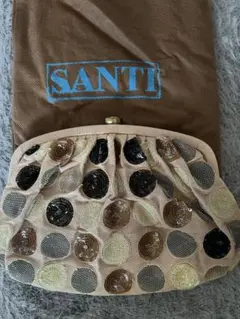 SANTI クラッチバッグ ベージュ ドット