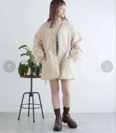 wcloset 2WAYホワイトひょうたんキルティングジャケット