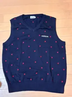 adidas ネイビー Vネック ベスト Lサイズ