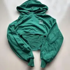 Pinklatteグリーン クロップドパーカー L