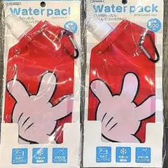 Disney ミッキーマウス 折りたたみ水筒 赤 500ml 冷凍対応 2個