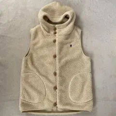 ジムフレックス ボアベスト　アイボリー フード付き M