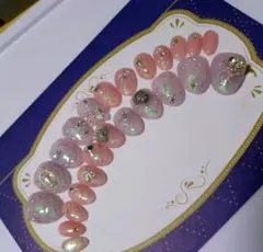 ピンク系ネイルチップ、うるツヤ、オーロラ、ワンホン、大人ガーリー