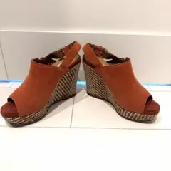 ダイアナ　オープントゥ スエード サイドファスナー サンダル