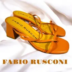 FABIO RUSCONI オレンジヒールサンダル ストラップサンダル