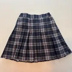制服コーデ　プリーツスカート　チェック紺色　JK風