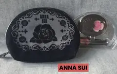 ★ANNA SUI ★ ブラック ポーチ 薔薇 デザイン 【オマケ付き】