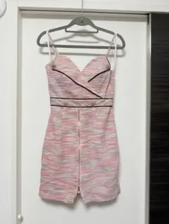 ピンク　ツイード風　タイトミニドレス　キャバ