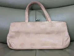 Kanmi. カンミ 長財布 がま口 本革 ドット型押し レザー ベージュ