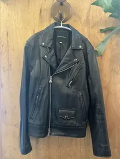 美品 JOHNNY WOLF ダブルライダースジャケット シープスキン
