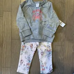 GAP 90cm トレーナーと花柄パンツセット