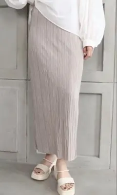 プリーツロングタイトスカート グレーのサムネイル