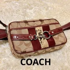 【美品】COACH コーチ シグネチャー ボディバッグ/ポーチ