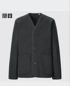 【未使用】UNIQLO U フリースカーディガン ダークグレー
