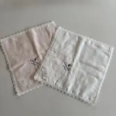 ★新品★百貨店購入　【LANVIN】ランバン　ブルー　刺繍ハンカチ　２枚セット