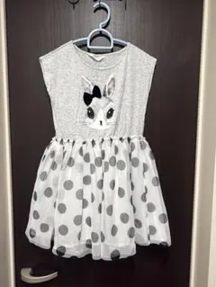 H&M ウサギ柄 ノースリーブドッキングワンピース 134/140