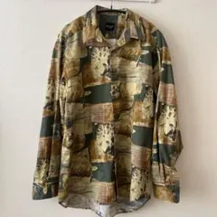 BLAST アートプリント 長袖シャツ　柄シャツ　古着