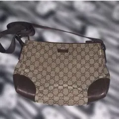 GUCCI GG キャンバス　レザーショルダーバッグ　203998