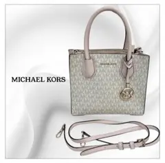 6052.MICHAEL KORS ショルダーバッグ ホワイト系 ピンク系 - メルカリ