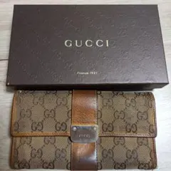 GUCCI GGパターン 長財布 ブラウン