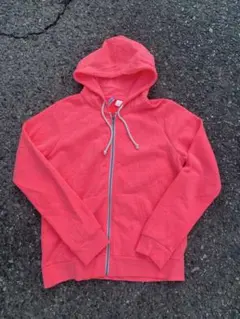 00s蛍光ピンクフルジップパーカー差し色 archive y2k短丈