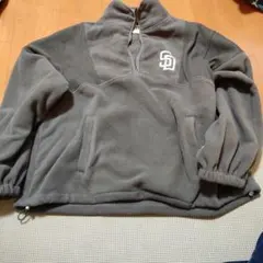 SDパドレスロゴ付きジップアップ　フリースジャケット