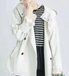 arpege story フード取り外しショートコート 白 Mサイズ