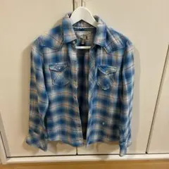 Flash Report 長袖シャツ L 青と白のチェックのサムネイル