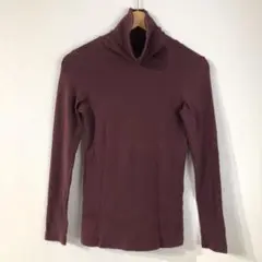 無印良品 ボルドー タートルネック長袖カットソー