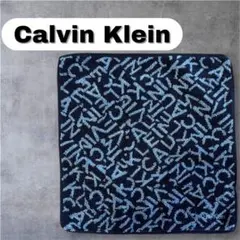 Calvin Klein タオルハンカチ ネイビー ロゴ柄 美品