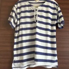 ボーダー Tシャツ ネイビー ホワイト レディース Lサイズ 半袖