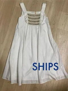 【SHIPS】　シップス　ワンピース　ドレス　ホワイト