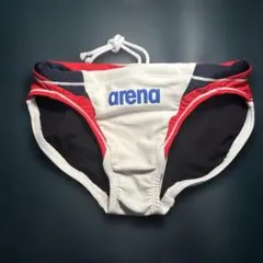 arena SS 競パン　競泳水着 ホワイト レッド ネイビーのサムネイル