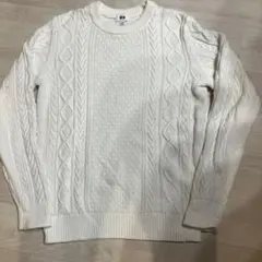 UNIQLO ホワイト ケーブルニットセーター M