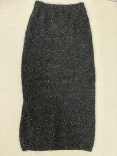 シャギー　ニットスカート　スリット入り タイトスカート