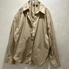 ZARA ベージュ コットン 長袖シャツ　Lサイズ　美品　オーバーサイズ