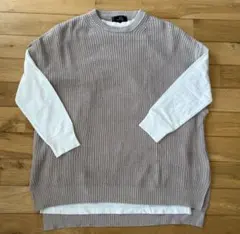 ニットベスト　カットソーベスト長袖白Tシャツ 3点