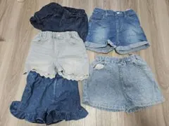 デニム まとめ売り ショートパンツ 5点 100cm