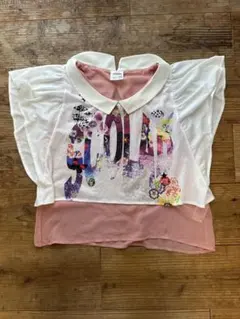Scolar キノコ　蝶　花　女の子　プリント　トップス