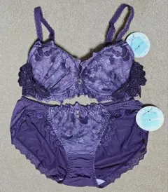 リリアージュココ　D65　ブラジャーショーツセット　パープル　紫　花柄
