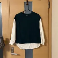 SEASON REASON レイヤードニットシャツ Mサイズ