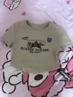ROK-K 半袖 Tシャツ クロップド丈 ベージュ