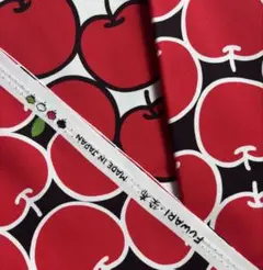 レトロポップ りんご柄 生地 2色set