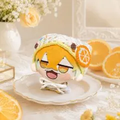 にじまるっと　バブーシュカ　ヘッドドレス　　ぬい服　ちびぐるみ　オレンジのサムネイル