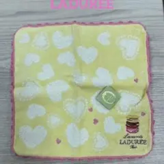ラデュレ LADUREE タオルハンカチ 新品 マカロン ハート イエローのサムネイル