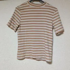 GUオレンジ、ベージュ、ボーダーニット