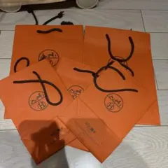 HERMES オレンジショップ袋 5枚セット