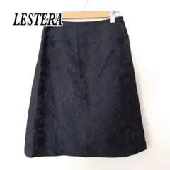 LESTERA スカート 38 紺 ネイビー 花柄 レディースのサムネイル