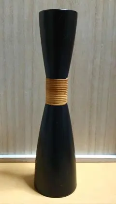 千陶作 花瓶 モダンデザインの黒い花瓶