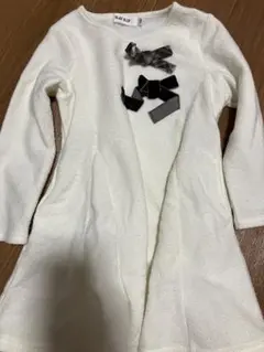 SLAPSLIP リボン付き白ワンピース